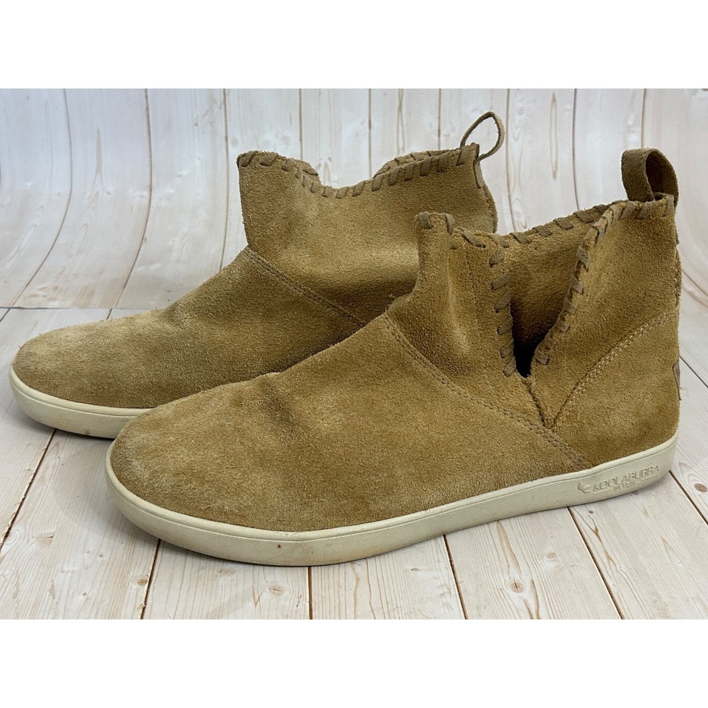 Koolaburra by Ugg Tan Ankle Boot Suede Leather Tie Size 9 Women's